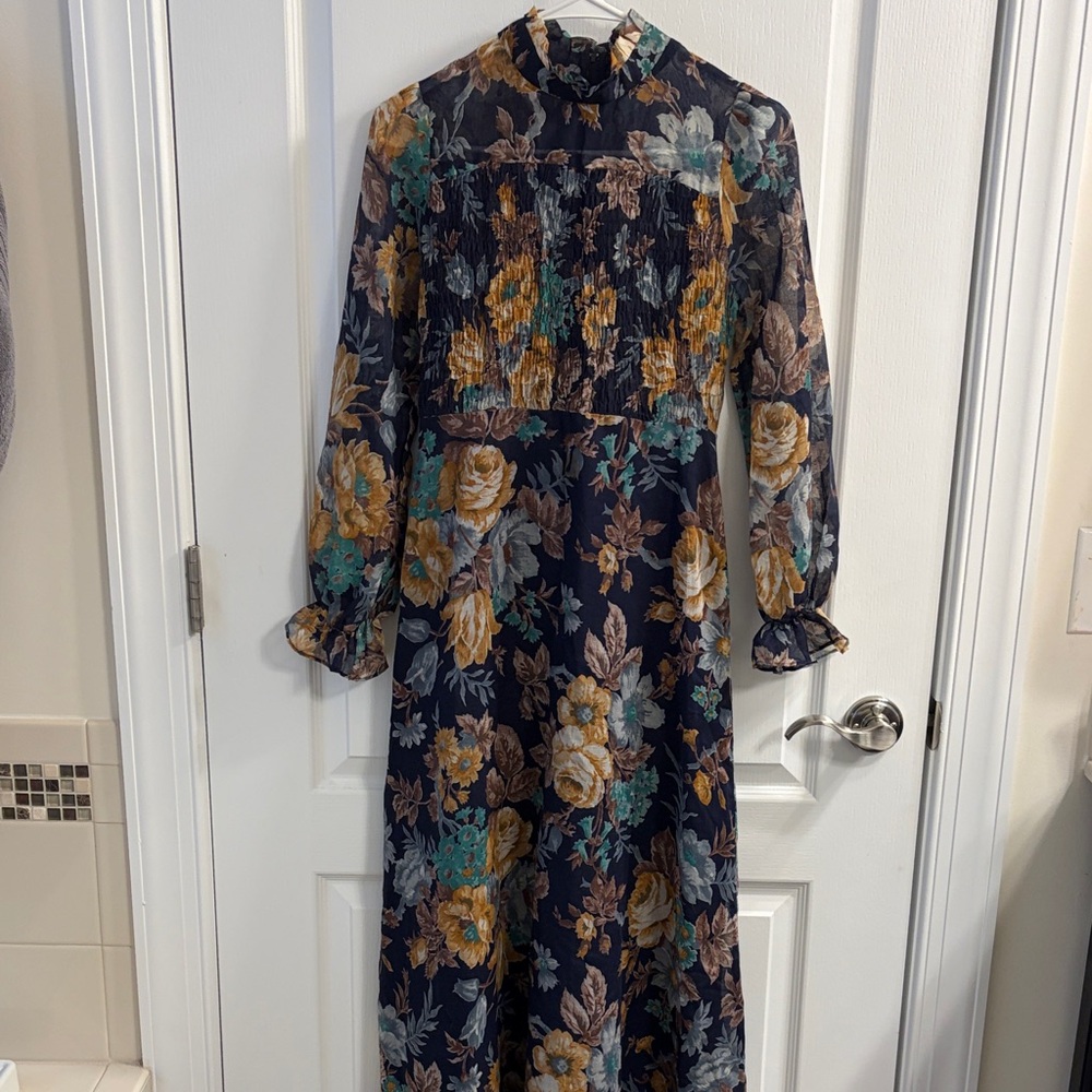 Vintage Floral Long Sleeve Dress